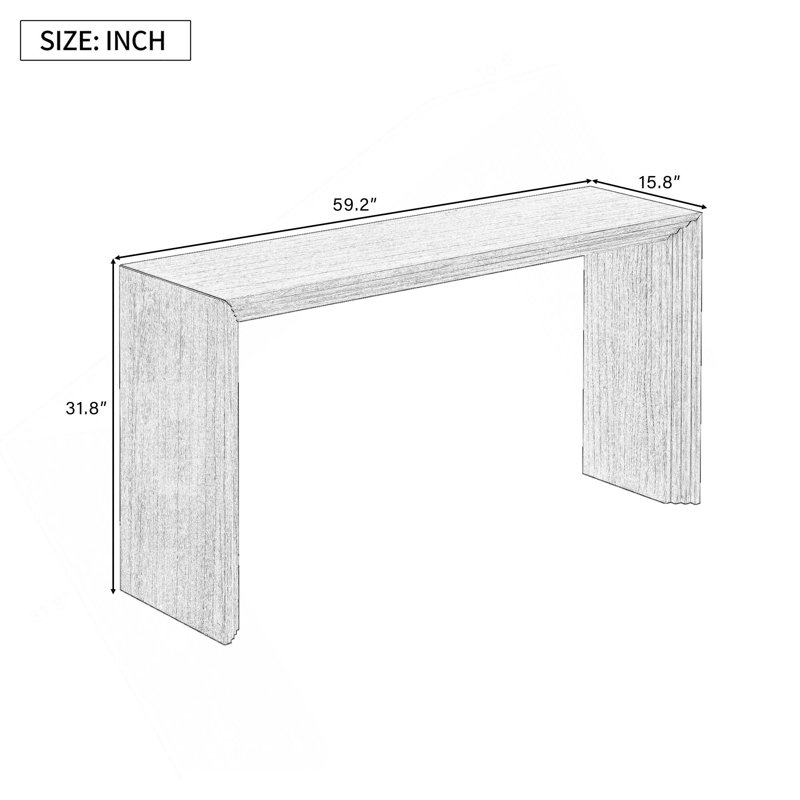 Modern Recangular Wooden Console Table, Black