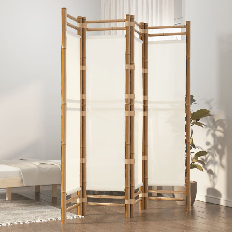Venuti 457.2cm H Folding Room Divider, Cream/White, 4, 180cm W x 160cm L