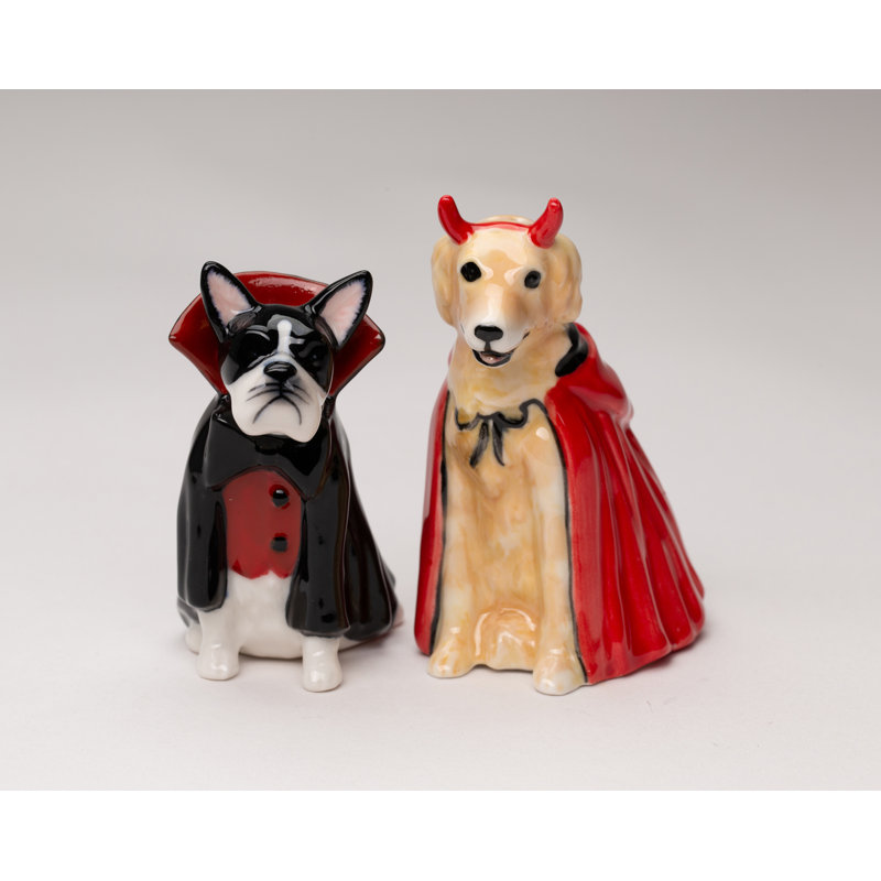 Ensemble de salière et poivrière pour chien diable et dracula Cosmos Cadeaux