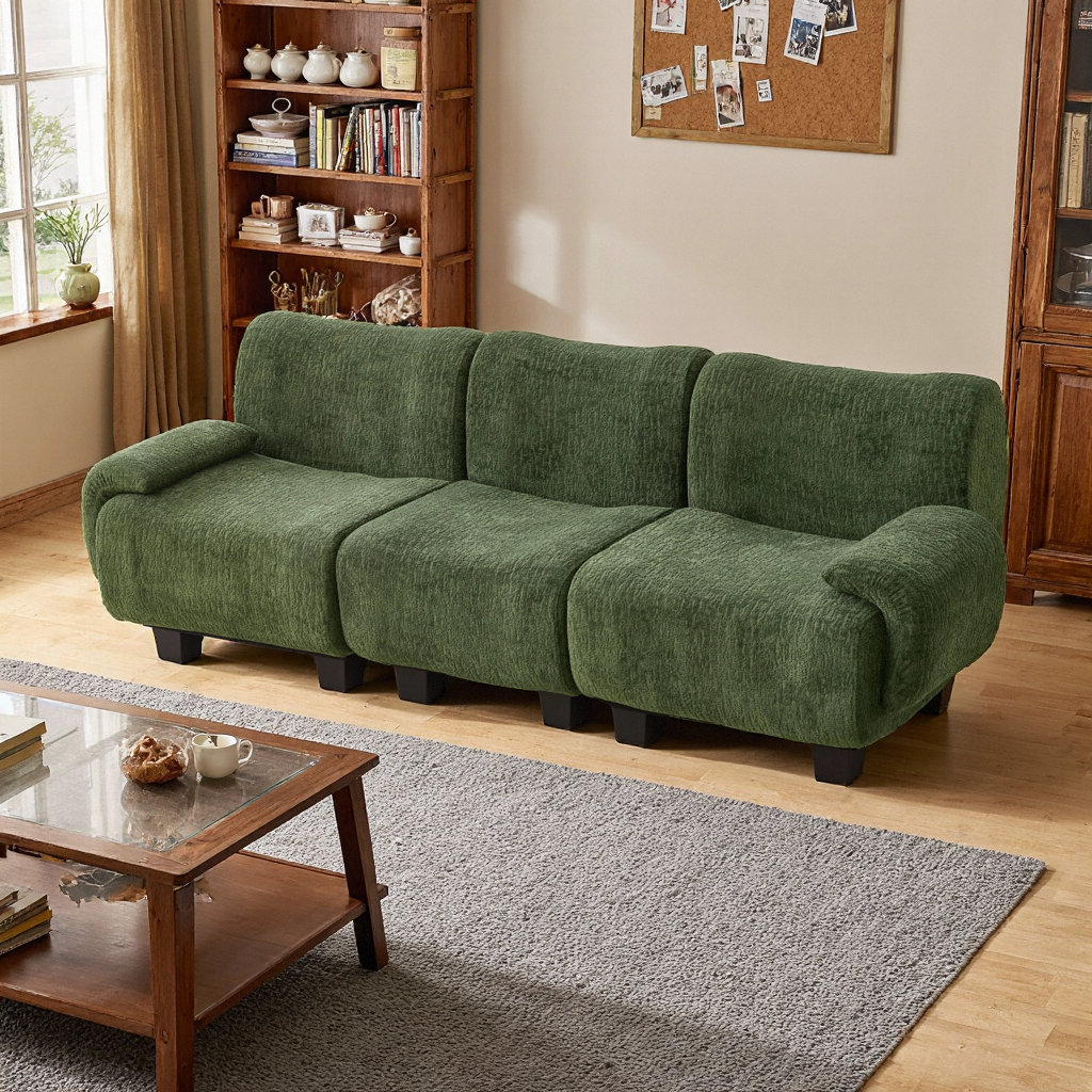 Curated visual reference: Fresh Look at Latitude Run Sleek Modern Sofa With Curved Armrests