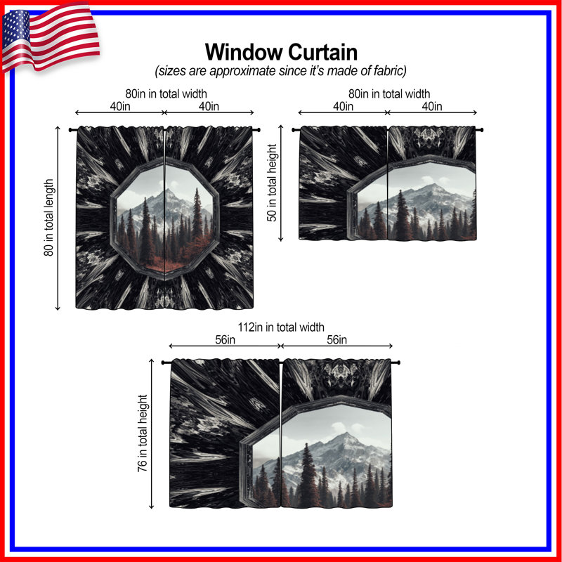 Rideaux de fenêtre Mountain View, 80 po x 82 po - 2 panneaux, Obscurcissement de chambre
