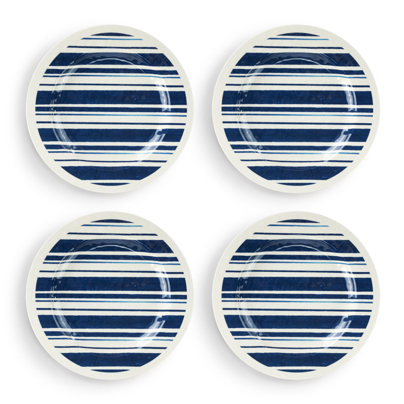 Indigo Blue and White Melamine Dinner Plate, 11-Inch