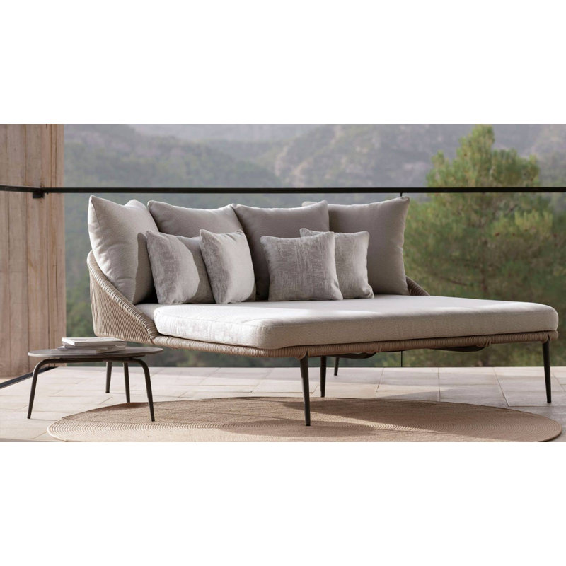 Rodona Outdoor 2 - Seat Patio Daybed, Canvas Canvas Sunbrella® Canvas