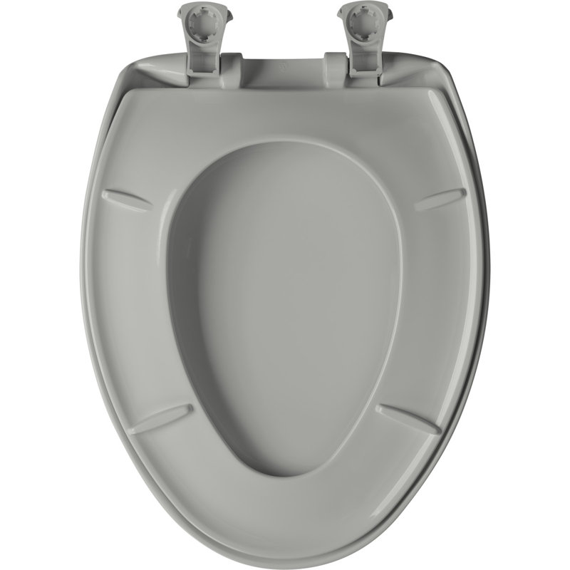 Siège de toilette allongé en plastique, Gris glacial