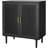 Rattan Door Sideboard Buffet Cabinet – Black