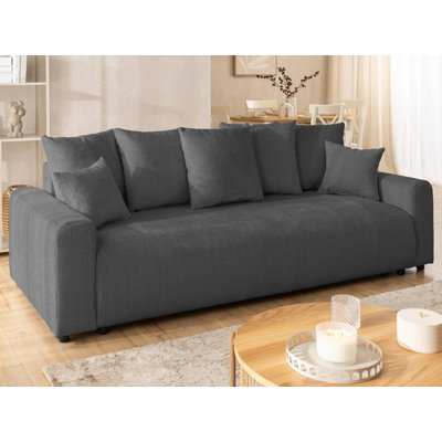 Calma 4 Seater Convertible Chenille Sofa Bed with Storage