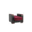 Fauteuil convertible bourgogne avec rangement - pour économiser de l'espace en microfibre