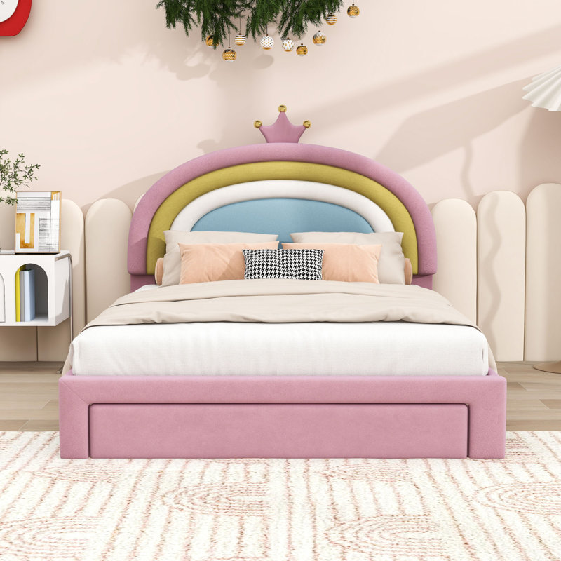 Jamil Wood Platform Bed with Storage Drawer, Full