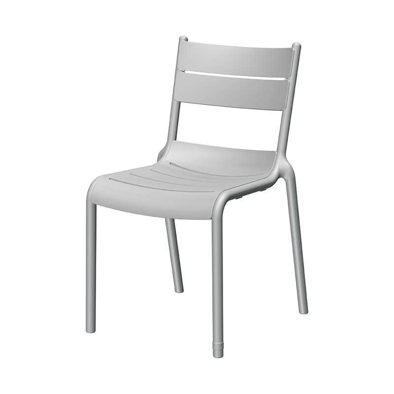Chaise d'appoint empilable Loar, Gris clair