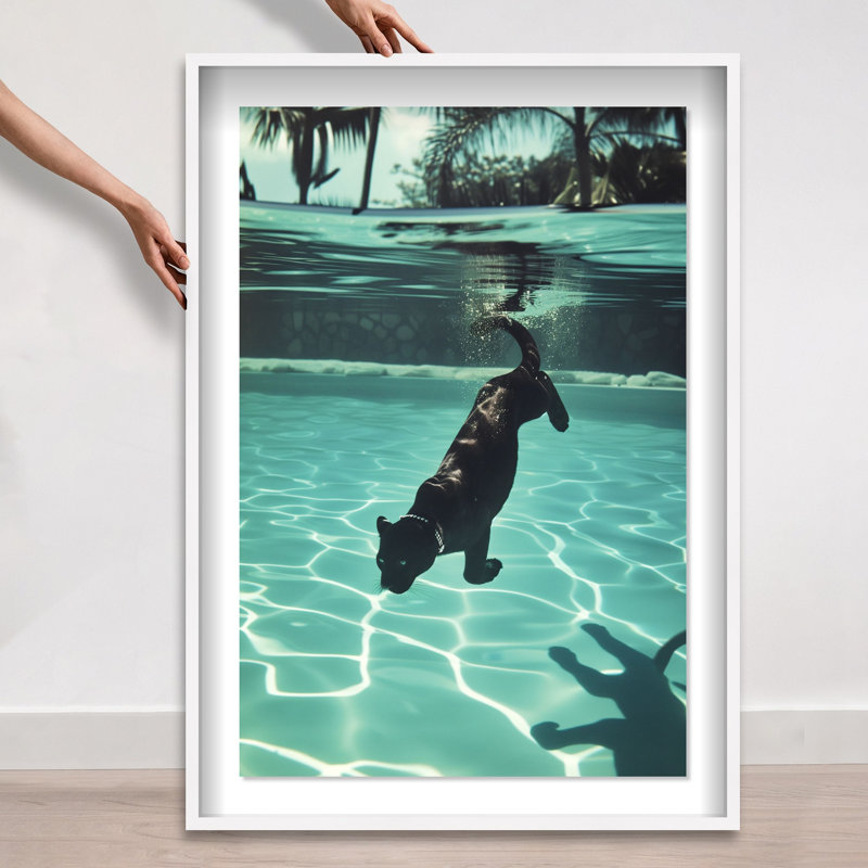 Panther Swim Nautical Shadowbox by Oliver Gal, 46.5" H x 31.5" W, White