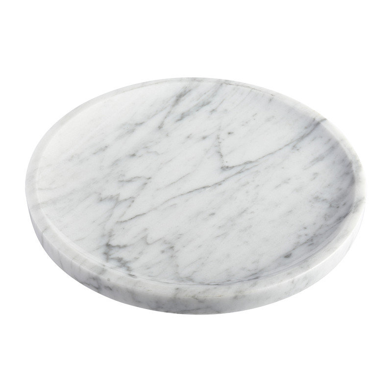 Plateau rond en marbre naturel Guein, Arabescato