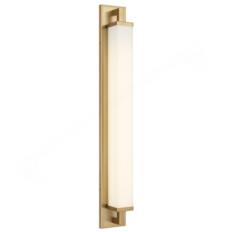 Barre d'éclairage intégrée pour meuble-lavabo à DEL, H 4,5 po x l 34 po x P 4 po, Laiton antique