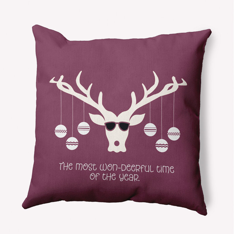 Animal Outdoor Reversible Throw Pillow, Carré, 20 po x 20 po, Mauve