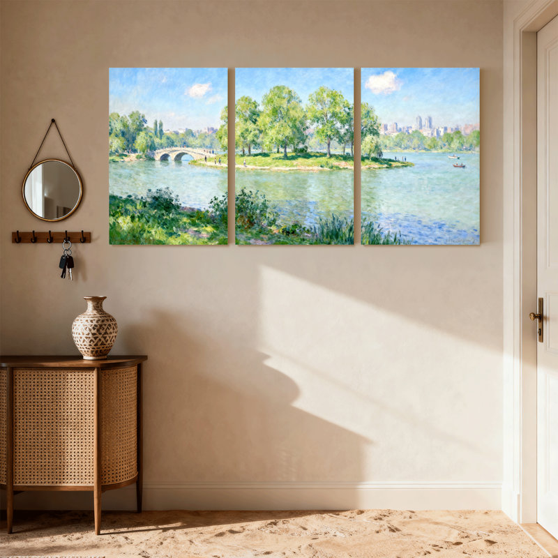 Ensemble de 3 impressions sur toile Scènes et paysages urbains Central Park, H 18 po x l 36 po