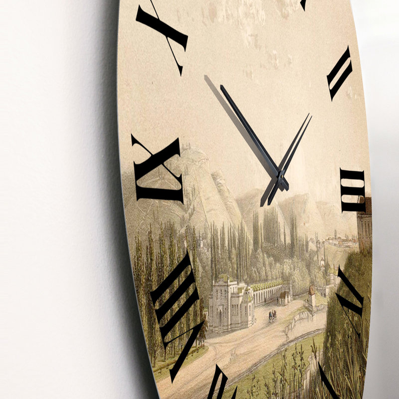 Historic Landscapes Of The Caucasus Mountains - Country Wall Clock, Large