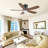 41" Modern 5-blade Flush Mount Indoor Ceiling Fan With Light And Remote/app Control-710461774