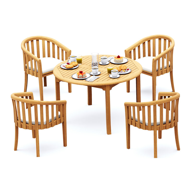 Lenong Outdoor 5 - Piece Teak Dining Set