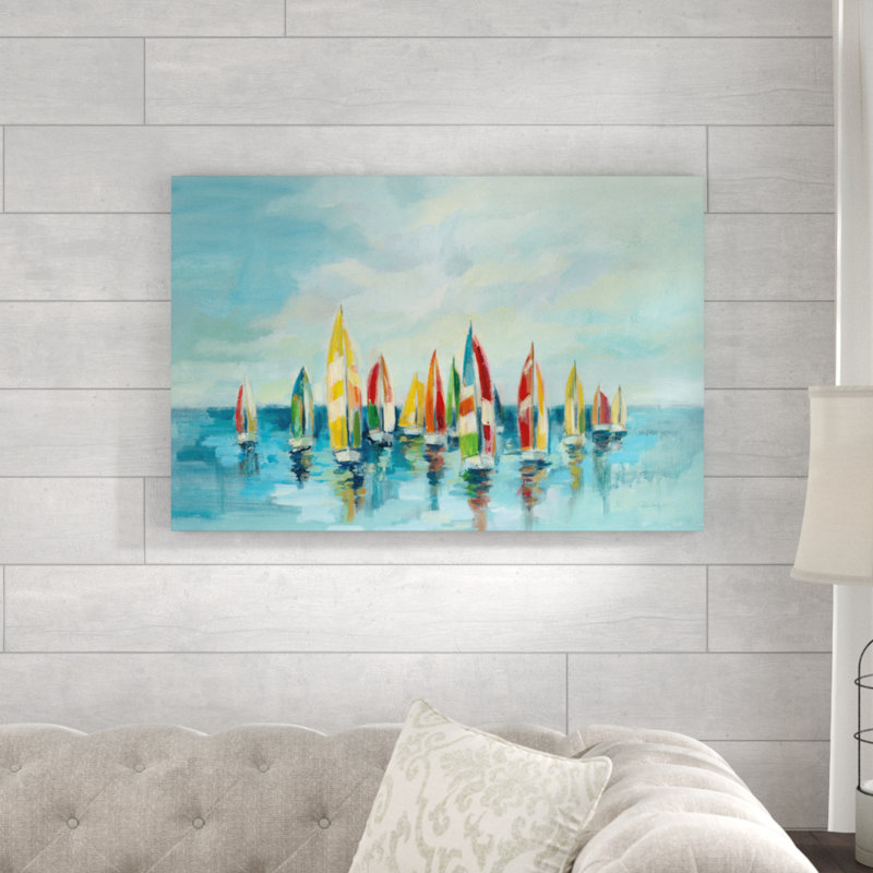 Regatta by Silvia Vassileva - Painting, 61cm H x 91cm W, Wrapped Canvas