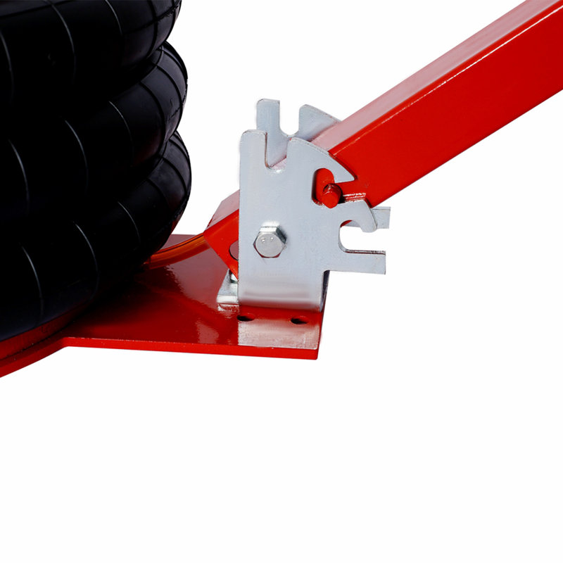 Cric pneumatique triple sac 5 T, sac pneumatique Jack 3, capacité de levage de 16 po 5 T 11 000 lb, terrain facile à replier, couleur rouge