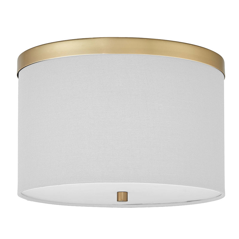 Plafonnier encastré 2 lumières Jazemine, Blanc, Laiton vieilli