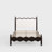 Ines Wood Bed Frame with Upholstered Headboard - Vegan Leather Upholstery-449762897-446306936