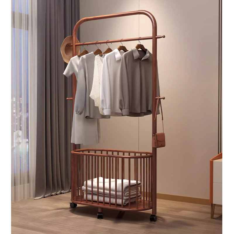 Garde-robe en bois de frêne blanc avec panier de rangement