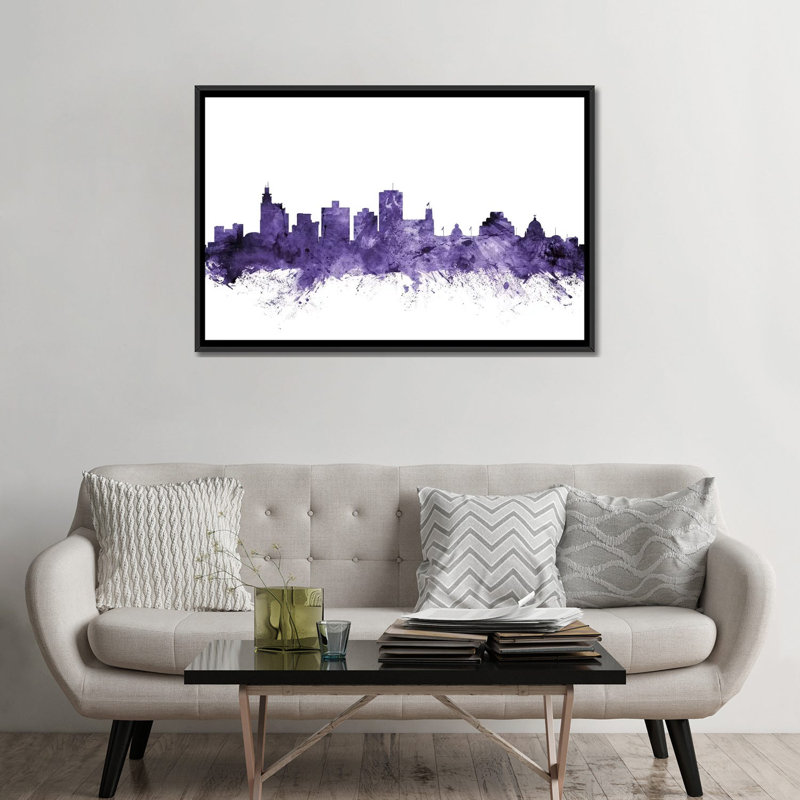 «Jackson, Mississippi Skyline» par Michael Tompsett, impression sur toile tendue, H 18 po x l 26 po x P 1,5 po, Pas de tapis