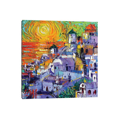 Oia Santorini Magic Light 1 Piece Wrapped Canvas Painting