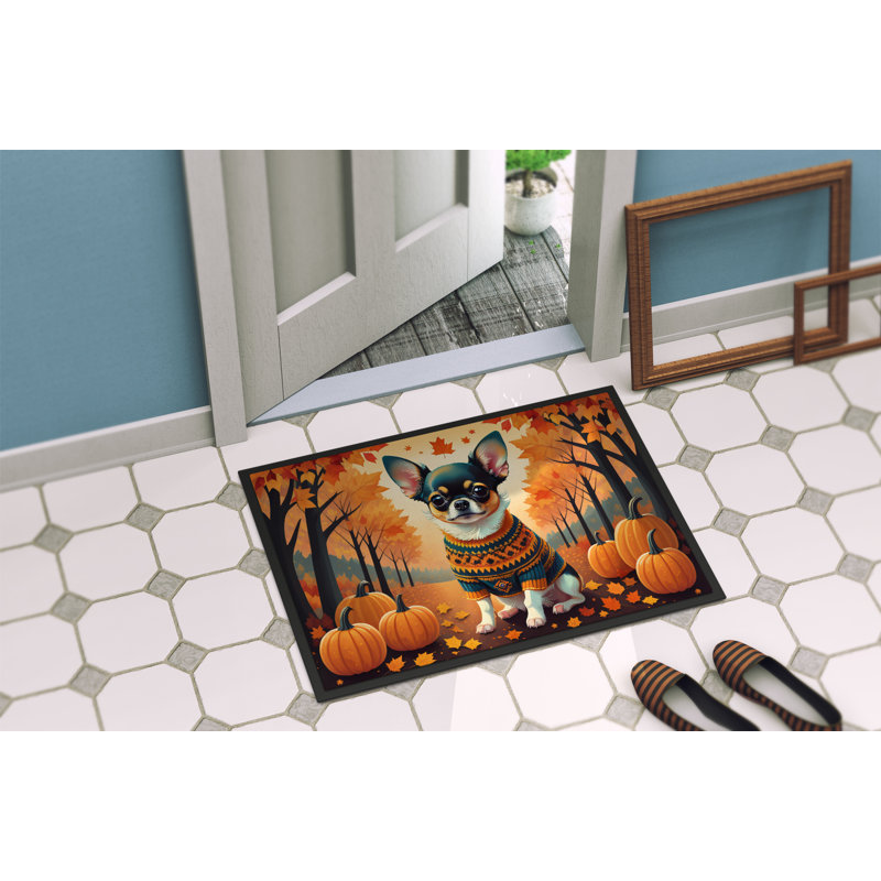 Tapis d'entrée antidérapant Ofelya Chihuahua, L 24 po x L 36 po