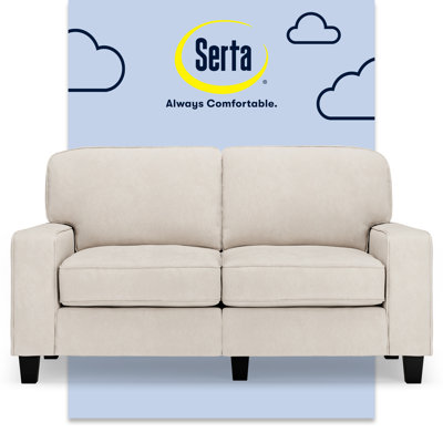 Serta Palisades 61" Track Arm Sofa, Easy Care Fabric, Soft Pillow Back, Pocket Coil Seat Cushions