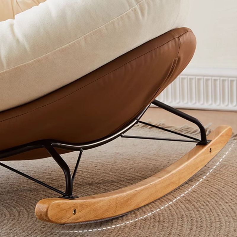 Chaise berçante simple à bascule, Café noir