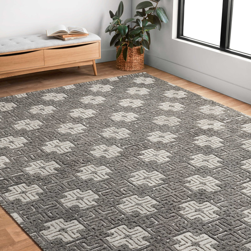 Zyshonne Wool Indoor Rug, Rectangle 3'6" x 5'6"