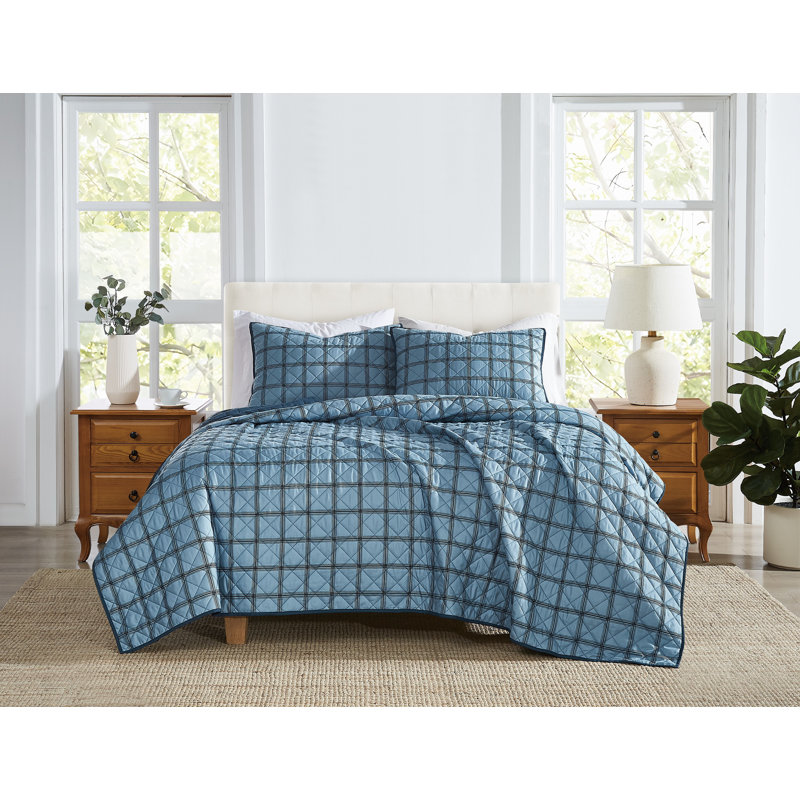 Ensemble de courtepointe Cannon Luka Grid, Courtepointe grand + 2 taies décoratives standard
