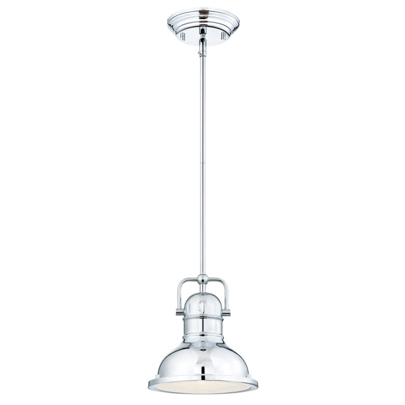 Mini-luminaire suspendu à 1 lumière Christianna, Oui, H 11,75 po x l 10,75 po x P 10,75 po, Chrome