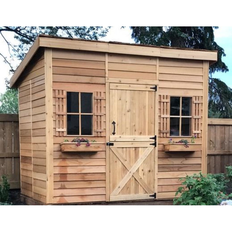 Studio Western Red Cedar Wood Storage Shed, 100" H x 108" W x 72" D
