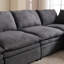 Rembourré 5 avec méridienne, modulaire en U à double coussin gris foncé en forme de U, doux et confortable pour le salon,