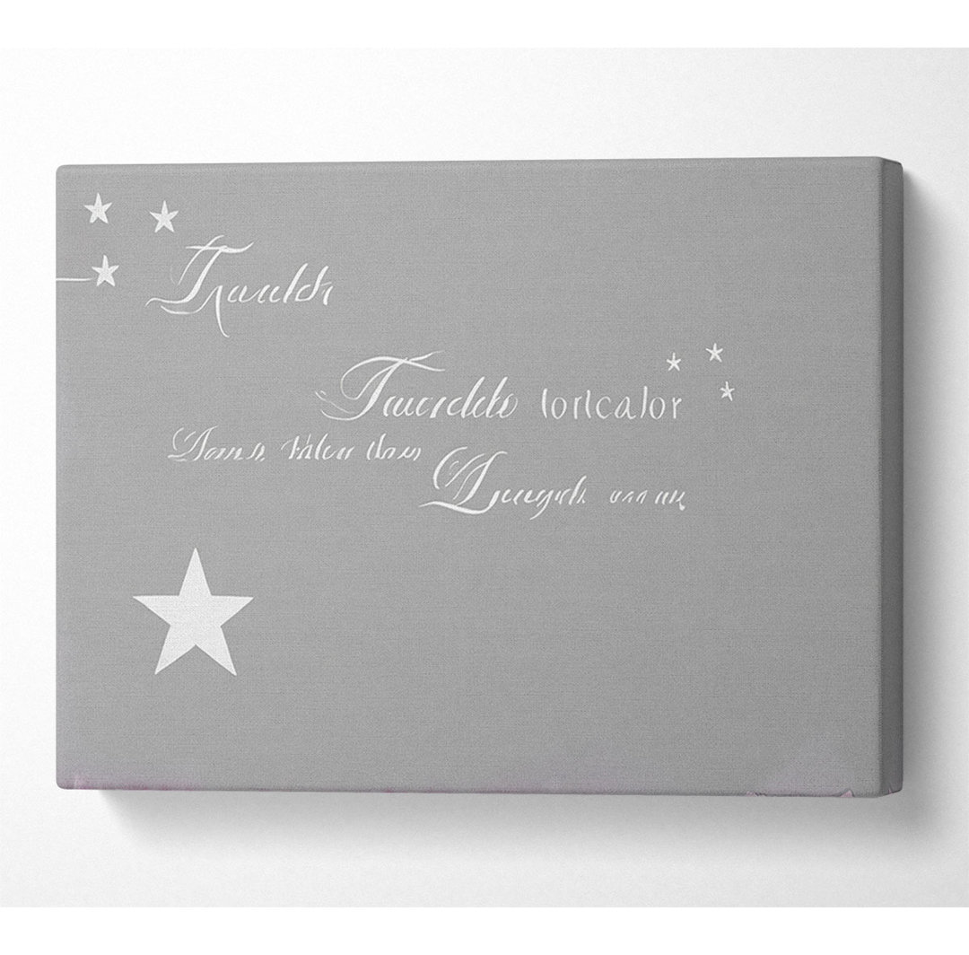 Kinderzimmer Zitat Twinkle Twinkle Little Star 1 Grau Weiß - Leinwanddrucke auf Wrapped Canvas