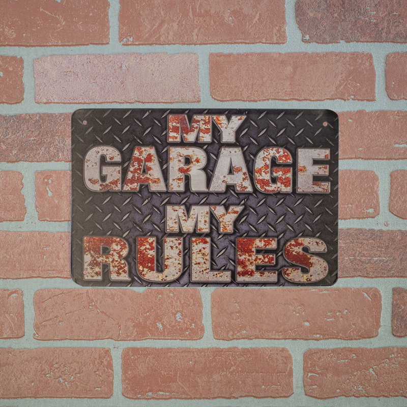 Vintage My Garage Rules Metal Wall Sign Industrial Man Cave Mechanic Shop Decor Vintage My Garage Rules Metal Wall Sign Industrial Man Cave Mechanic Shop Decor