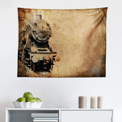 Ambesonne Steam Engine Tapestry, Antique Old Iron Train Aged Sepia Grunge Style Design Industrial Theme Print, Fabric Wall Hanging Decor For Bedroom L -  East Urban Home, B58A351309D347A7982FF6F295D83FE6