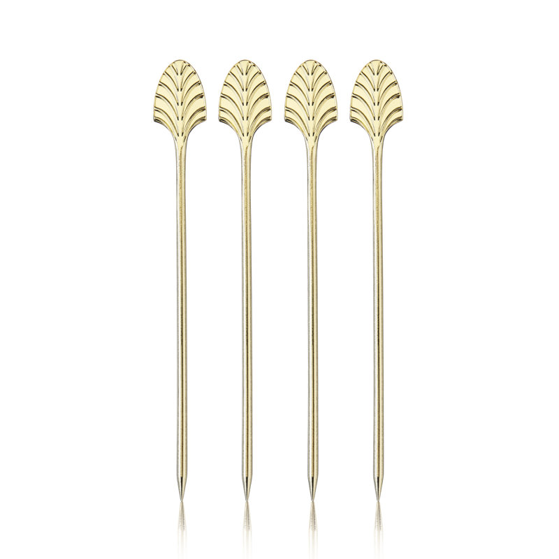 Art Deco Cocktail Picks, Gold