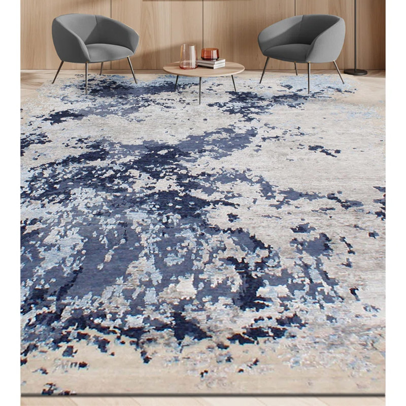Area Rug in Silver/Blue, Rectangle 10' x 14'