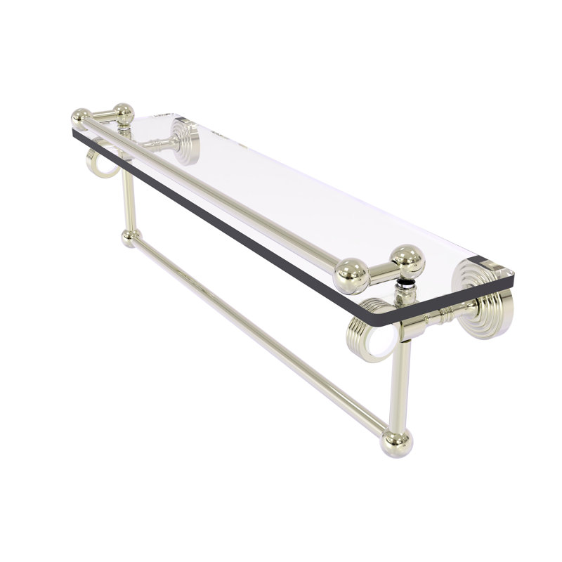 Support à tablette avec barre à serviettes Jarrell, H 5,5 po x l 22 po x P 6,8 po, Nickel poli