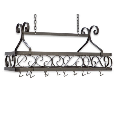 Handcrafted Decor Basket Rack Large with 12 Hooks