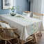Embroidery Tablecloth,220.98 X 134.62 Cm,Grey,Green And Yellow