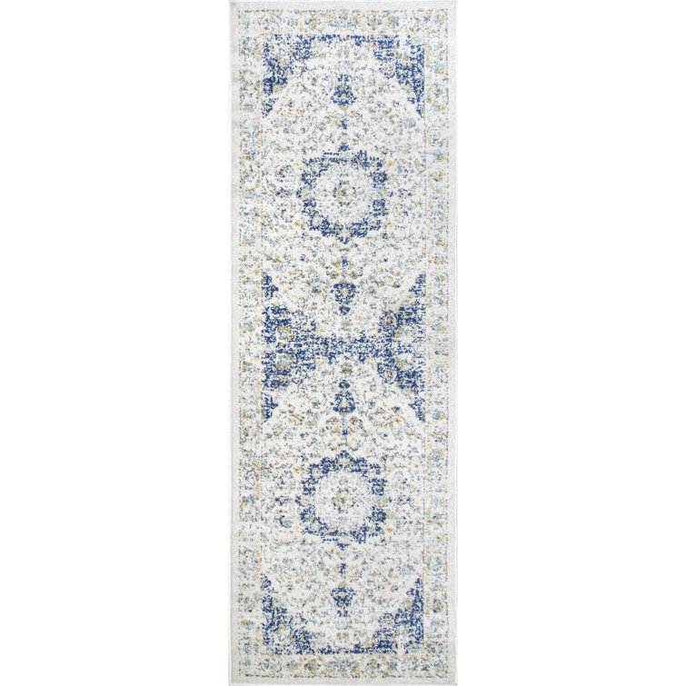 Juliea Distressed Medallion Oriental Power Loom Performance Rug
