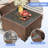 Mecayla 8 Piece Fire Pit & Rattan Sectional Seating Group with Cushions-1166168219
