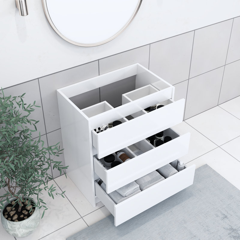 Pepper 29.25'' Single Bathroom Vanity Base Only, Glossy White