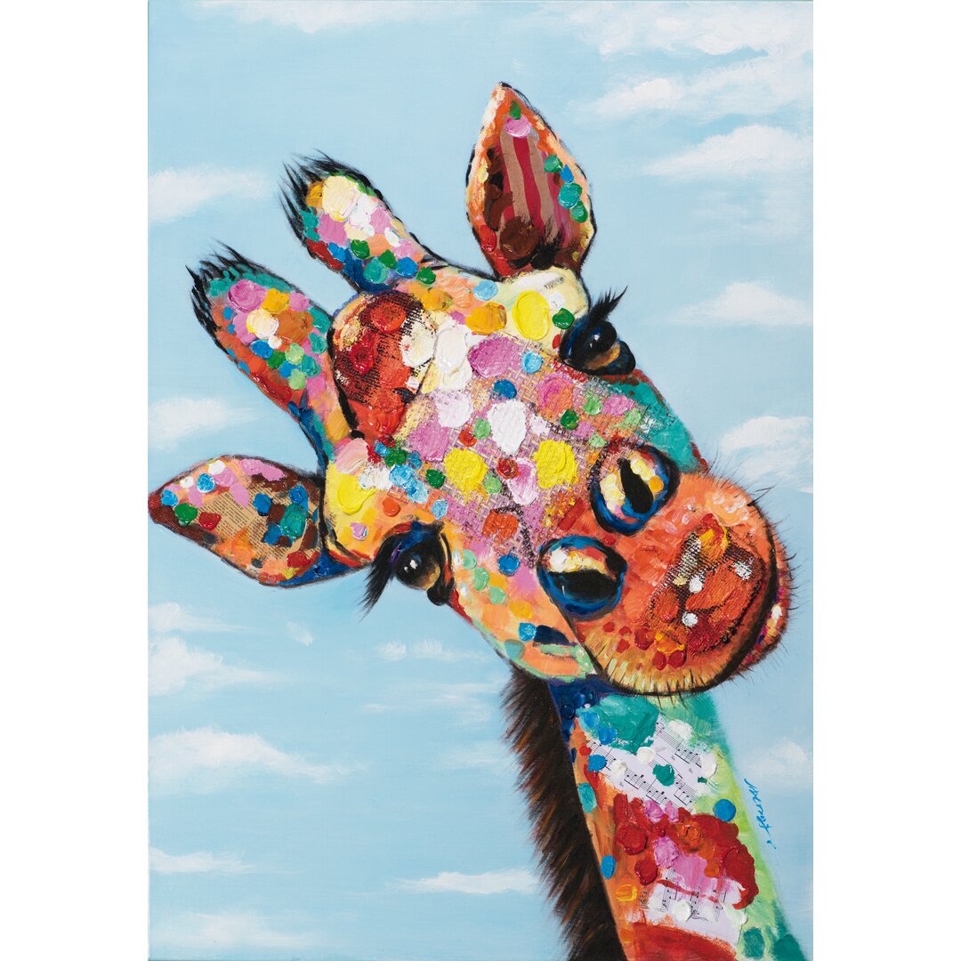 Little Mazy Giraffe Gemäldedruck auf Leinwand