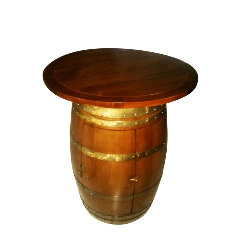 Teak Round Solid Wood Dining Table, Counter Height (36" Height)