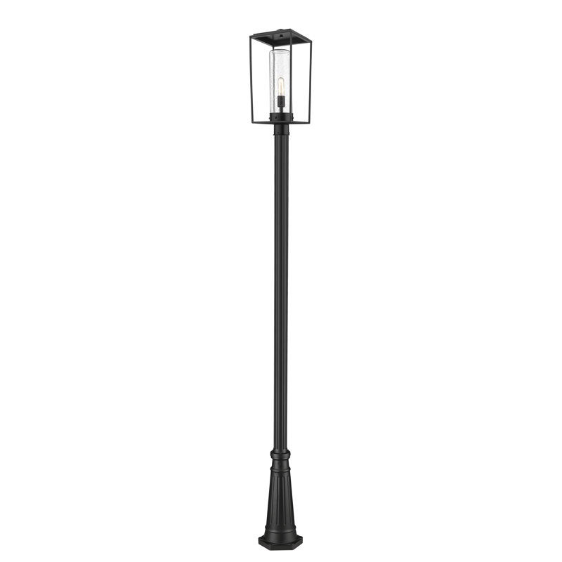 Lampadaire câblé noir à 1 lumière Jadine (double), H 116,5 po x l 10 po x P 10 po